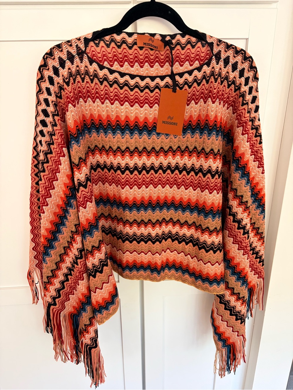 NWT Missoni Knit Poncho with fringe *RARE color combo, perfect condition*
